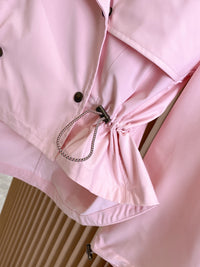 Drawstring Cropped Trench Jacket