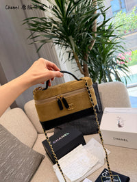 Suede Calfskin Vanity Bag