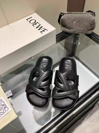 Paula's Ibiza Leather Monogram Ease Slides