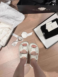 Quilted Triple Strap Slide Sandals