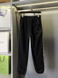 Check-Stripe Slim Sweatpants