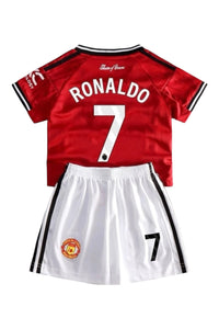 Ronaldo #7 Red Kids Soccer Jersey Set