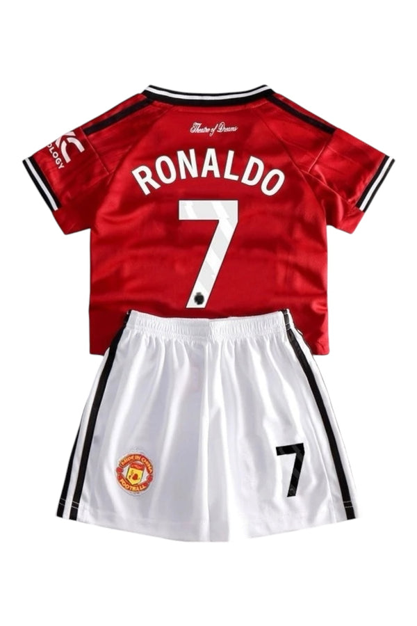 Ronaldo #7 Red Kids Soccer Jersey Set