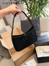 Le 5 à 7 Crocodile-effect Leather Shoulder Bag
