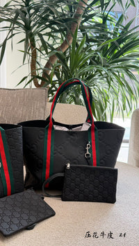 Embossed Monogram Tote Bag