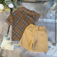 Vintage Check Polo T-Shirt & Shorts Set