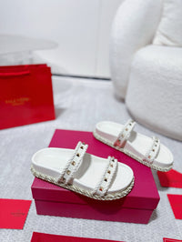 Garavani Rockstud Rope Flat Sandals