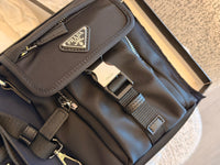 Re-Nylon and Saffiano leather Shoulder Bag