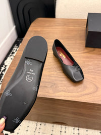 Two-Tone Leather Ballerina Flats