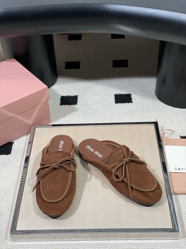 Suede Deck Mules