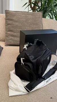 Re-Nylon and Saffiano Leather Shoulder Bag