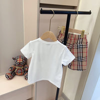 Pocket Tee & Check Shorts Set