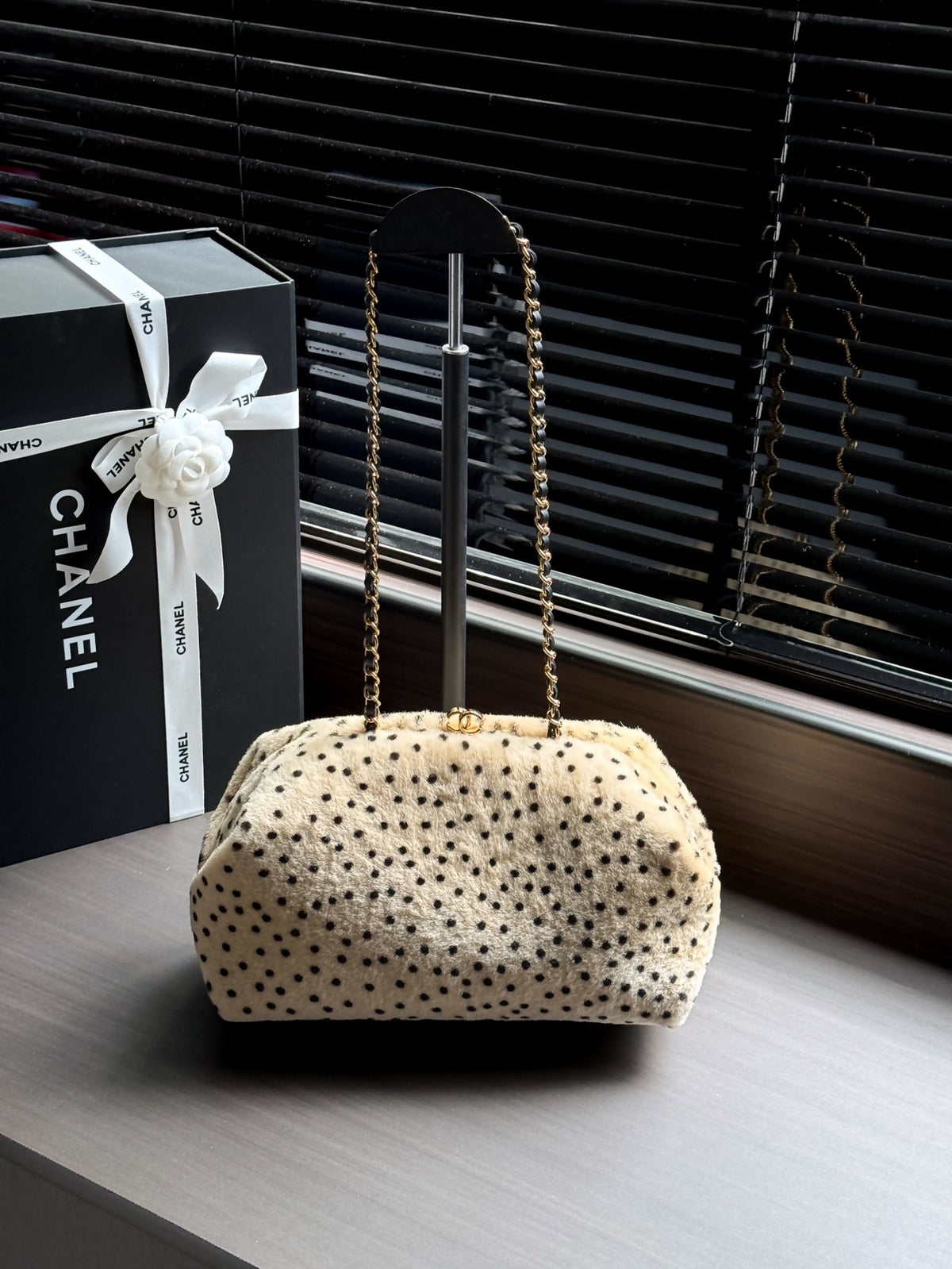 26A Pony Hair Clutch with Chain