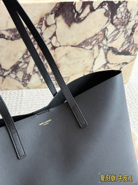 East West Grained Leather Tote