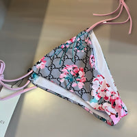 Floral Print Triangle Bikini Set