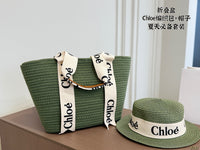 Woven Beach Tote Bag & Hat Set