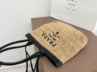 Crocheted Raffia Tote Bag