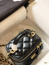 Mini Vanity Case with Top Handle  Lambskin