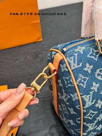 Speedy 25 Blue Denim Crystal Bag