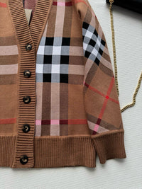 Vintage Check Wool Cardigan