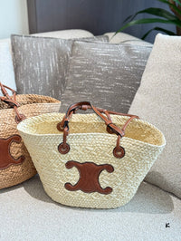 Triomphe Raffia Bucket Tote