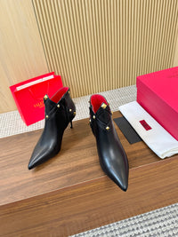 Rockstud Leather Ankle Boots