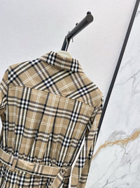 Check Cotton Shirt Dress