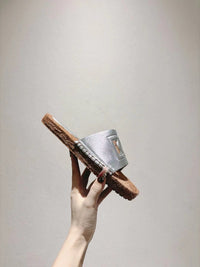 Nappa Leather Espadrille Sliders