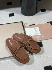 Suede Deck Mules
