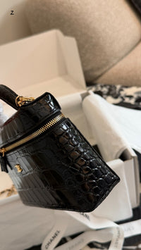 Crocodile Embossed Slim Vanity Case