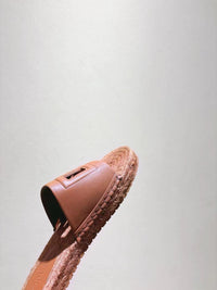 Nappa Leather Espadrille Sliders