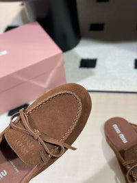 Suede Deck Mules