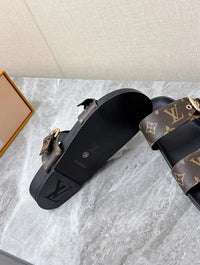 Double-Strap Monogram Slides